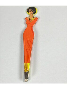Limited Edition Beauty Secrets Lady Tweezers Slant Tip Orange Dress Discontinued